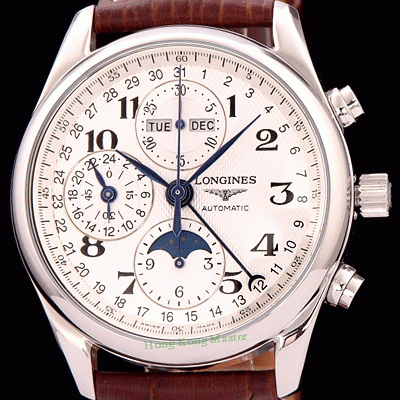 홍콩명품 [론진] 남성용 정*성시계 ! BEST UP!! 마스터 컬렉션 L2.773.4.78.3 문페이즈 크로노그래프 베스트 모델 화이트 발리콘 다이얼 오토매틱 무브먼트 LON0402  