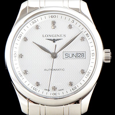 홍콩명품 [론진] 남성용 마스터 컬렉션 L2.755.5.97.7 클래식 데이데이트 논크로노 모델!! 화이트 텍스쳐드 다이얼 브레이슬릿 오토메틱 무브먼트 LON0410  