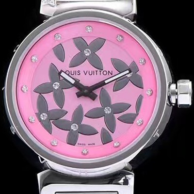홍콩명품 [루이비통] 남성용 탕부르 핑크 다이얼 쿼츠 무브먼트 LOU4200  