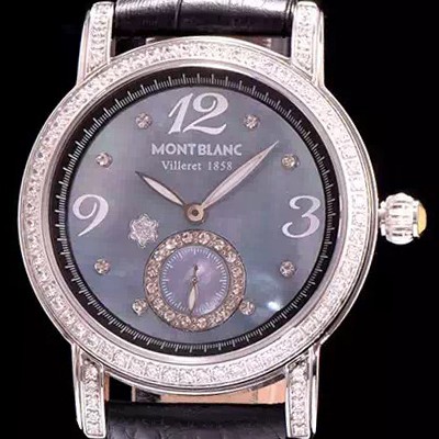 홍콩명품 [몽블랑] 여성용 스포츠 라이트 블루 쉘 다이얼 다이아몬드 주얼리 세팅 쿼츠 무브먼트 MON42002  