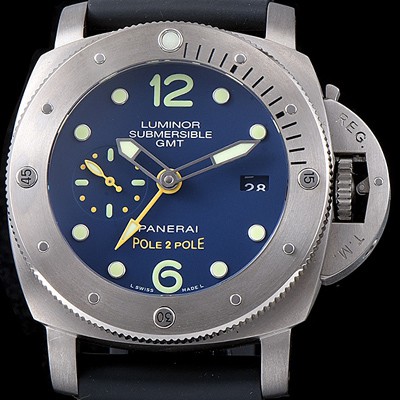 홍콩명품 [파네라이] 남성용 서브머시블 1950 3Days 지엠티 pam00719 티타늄 다이버워치 오토메틱 Cal.P 9001 무브먼트 블루 다이얼 PAN1219  