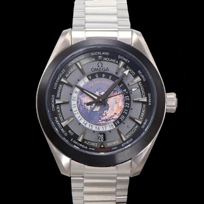 홍콩명품 [오메가] 남성용 씨마스터 220.92.43.22.99.001 아쿠아테라 150M GMT 월드타이머 43미리 오토매틱 Cal. 8938 타입 메탈줄 그레이 다이얼 omg20242  