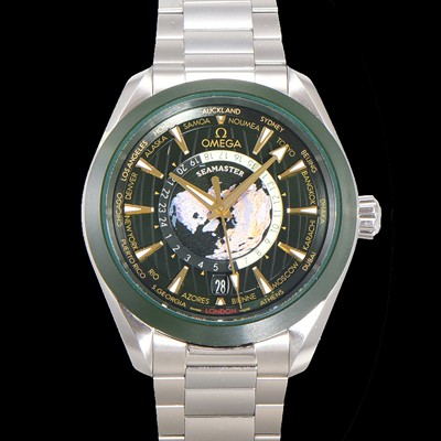 홍콩명품 [오메가] 남성용 씨마스터 1:1수제공정형 220.30.43.22.10.001 아쿠아테라 150M GMT 월드타이머 43미리 오토매틱 Cal. 8938 타입 메탈줄 그린 다이얼 omg20246  