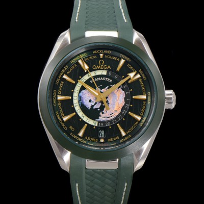 홍콩명품 [오메가] 남성용 씨마스터 1:1수제공정형 220.30.43.22.10.001 아쿠아테라 150M GMT 월드타이머 43미리 오토매틱 Cal. 8938 타입 메탈줄 그린 다이얼 omg20247  