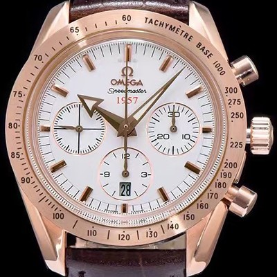 홍콩명품 [오메가] 남성용 스피드마스터 1957 화이트 다이얼 오토매틱 무브먼트 OMG0341  