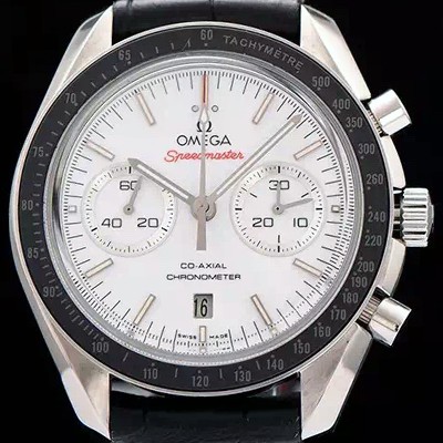 홍콩명품 [오메가] 남성용 스피드마스터 크로노그래프 화이트 다이얼 블랙베젤 OMG0150  