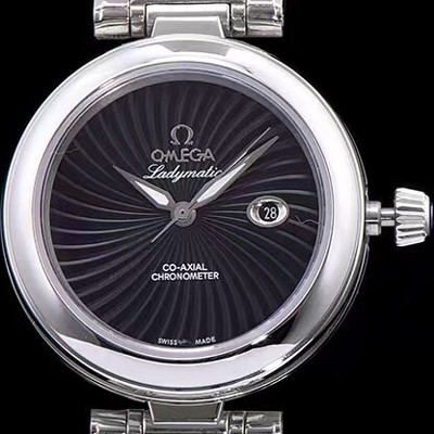 홍콩명품 [오메가] 여성용 드빌 레이디메틱 신제품!! 425.30.34.20.01.001 물결무늬 입체형 블랙 다이얼 브레이슬릿 오토매틱 무브먼트 OMG0030  