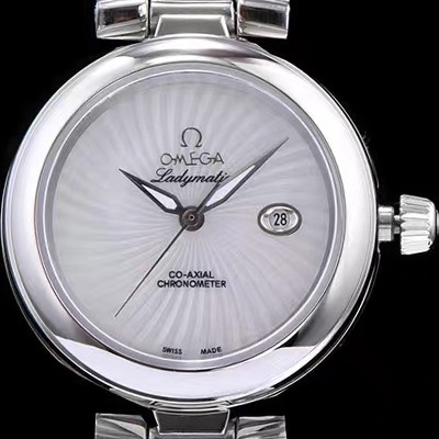 홍콩명품 [오메가] 남성용 드빌 신형 레이디매틱!! 425.33.34.20.05.001 입체형 화이트 자게 다이얼 화이트 레더스트랩 오토매틱 무브먼트 OMG0033  