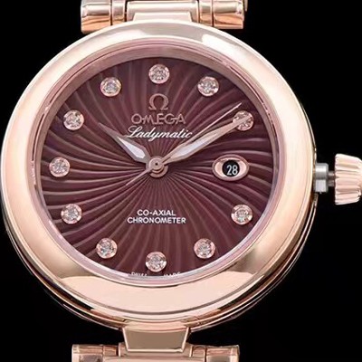 홍콩명품 [오메가] 여성용 드빌 브라운 다이얼 오토매틱 무브먼트 OMG0300  