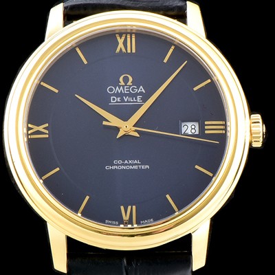 홍콩명품 [오메가] 남성용 드빌 424.53.40.20.03.001 프레스티지 코-액시얼 블루 다이얼 18k 옐로우골드 투톤 콤비 오토매틱 무브먼트 OMG0010  