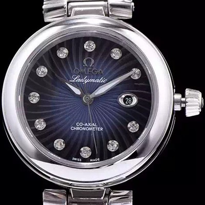홍콩명품 [오메가] 남성용 드빌 신형 레이디매틱!! 425.32.34.20.56.001 입체형 블루 다이얼 쥬얼 다이아몬드 인덱스 오토매틱 무브먼트 OMG0031  