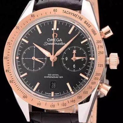 홍콩명품 [오메가] 남성용 스피드마스터 크로노그래프 로즈골드 블랙다이얼 OMG0100  