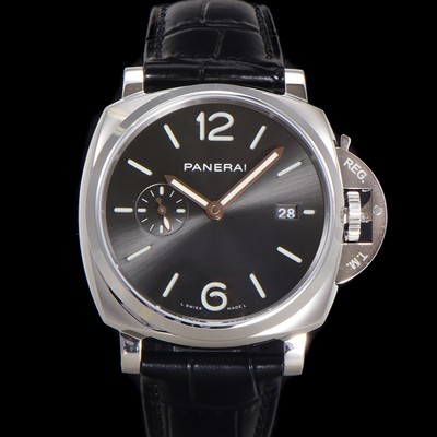 홍콩명품 [파네라이] 남성용 루미노르 듀 PAM01250 42mm 오토매틱 Cal.P.900 타입 가죽줄 카본 블랙 다이얼 pan5197  