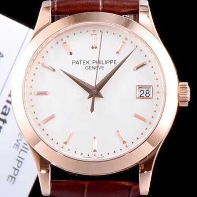 홍콩명품 [파텍필립] 남성용 칼라트라바 5296R-010 18k로즈골드 화이트 다이얼 오토매틱 무브먼트 PAT0105  