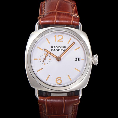 홍콩명품 [파네라이] 남성용 라디오미르 콰란타 PAM01292 40mm 오토매틱 가죽줄 화이트 다이얼 pan5203  