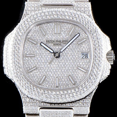 홍콩명품 [파텝필립] 남성용 파텍필립 5719/10G-010 노틸러스 스위프 세컨즈 럭셔리한 최상급쥬얼 다이아몬드 풀 셋팅 브레이슬릿 Cal.324 S C 오토매틱 무브먼트 PAT0105  