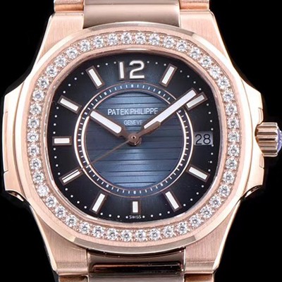 홍콩명품 [파텍필립] 여성용 노틸러스 7010/1R-010 하이엔드 최상급쥬얼 다이아몬드 베젤 그레이 텍스쳐 다이얼 브레이슬릿 스위스 정품 쿼츠 무브먼트 PAT0102  