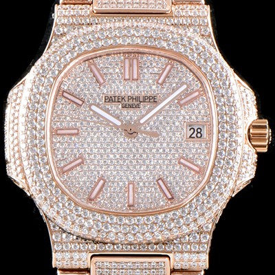 홍콩명품 [파텝필립] 남성용 파텍필립 5719/10G-010 노틸러스 스위프 세컨즈 18K 로즈골드 럭셔리한 최상급쥬얼 다이아몬드 풀 셋팅 브레이슬릿 Cal.324 S C 오토매틱 무브먼트 PAT0100  