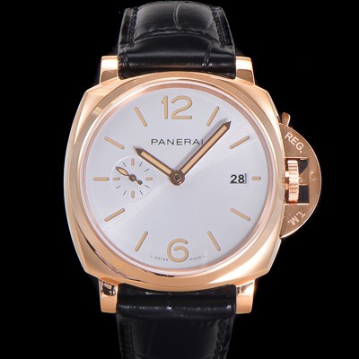 홍콩명품 [파네라이] 남성용 루미노르 듀 골드텍 PAM01336 42미리 오토매틱 Cal.P.900 타입 18K 로즈골드 화이트 다이얼 pan5196  