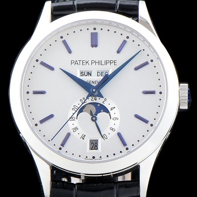 홍콩명품 [파텍필립] 남성용 신형!!컴플리케이션 5396G-011 에뉴얼 캘린더 데이-데이트 문페이즈 화이트 다이얼 Cal.324 S C 오토매틱 무브먼트 PAT0004  