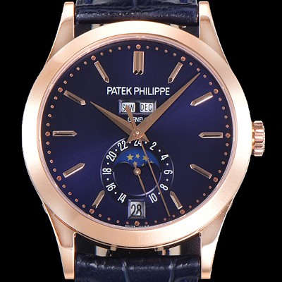 홍콩명품 [파텍필립] 남성용 컴플리케이션 5396R-014 에뉴얼 캘린더 39MM UP!! 데이-데이트 문페이즈 18K 로즈골드 케이스 네이비 다이얼 Cal.324 S C 오토매틱 무브먼트 PAT0150  