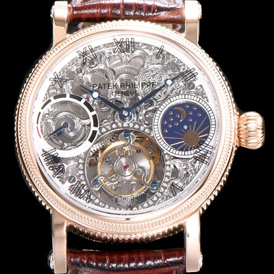 홍콩명품 [파텍필립] 남성용 그렌드 컴플리케이션 18k 로즈골드 문페이즈 세귤 리얼 투어빌론 최상급 쥬얼 다이아몬드 베젤 스켈레톤 다이얼 PAT0404  