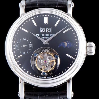 홍콩명품 [파텍필립] 남성용 그렌드 컴플리케이션 투어빌론 무브먼트 문페이즈 블랙 다이얼 PAT0100  