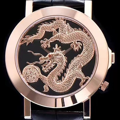 홍콩명품 [피아제] 남성용 폴로 시리즈 로즈 골드 룡토템 블랙 다이얼 스위스 쿼츠무브 PIA4205  