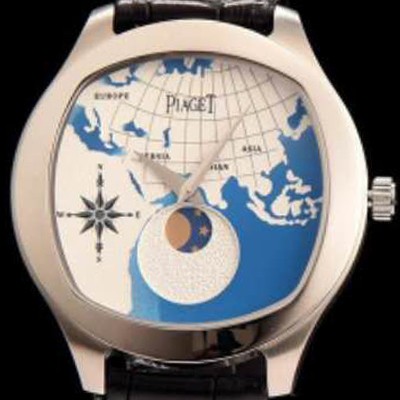 홍콩명품 [피아제] 남성용 블랙-타이 문페이즈 픽첼 다이얼 스위스 쿼츠 무므먼트 PIA4230  