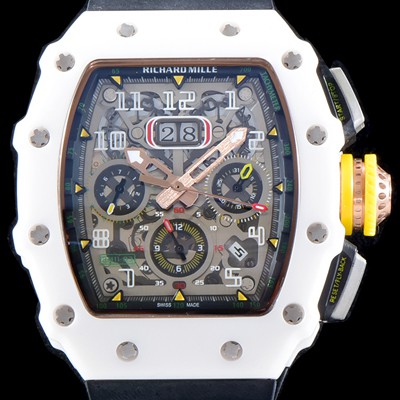 홍콩명품 [리차드밀레] 남성용 최신버전 업그레이드형 RM011 화이트 세라믹 오버사이즈 데이트 크로노그래프 스켈레톤 다이얼 오토매틱 무브먼트 RIC0412  