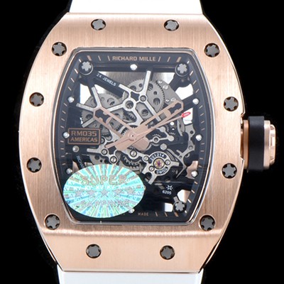 홍콩명품 [리차드밀레] 남성용 리차드밀 RM035 아메리카즈!! 고급스러운 18K 로즈골드 스켈레톤 다이얼 오토매틱 무브먼트 RIC0401  