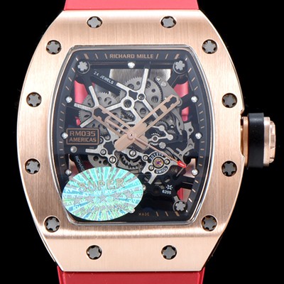 홍콩명품 [리차드밀레] 남성용 리차드밀 RM035 아메리카즈!! 고급스러운 18K 로즈골드 스켈레톤 다이얼 오토매틱 무브먼트 RIC0400  