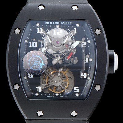 홍콩명품 [리차드밀레] 남성용 최초의 모델 RM001 투르비용 컬렉션UP!! 블랙 PVD 코팅 블랙&스켈레톤 다이얼 아시안 투어빌론 탑재 무브먼트 ric0277  