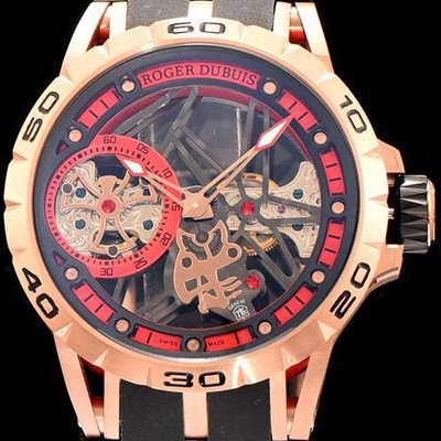 홍콩명품 [로저드뷔] 남성용 엑스칼리버 블랙&래드 다이얼 오토매틱 무브먼트 ROG4215  