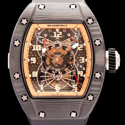 홍콩명품 [리차드밀레] 남성용 RM022 NTPT RG 포지드 카본 스켈레톤 다이얼 블랙 러버 스트랩 오토매틱 무브먼트 RIC0403  