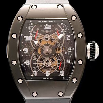 홍콩명품 [리차드밀레] 남성용 RM022 블랙 PVD코딩 스켈레톤 다이얼 블랙 러버 스트랩 오토매틱 무브먼트 RIC0400  