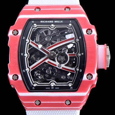 홍콩명품 [리차드밀레] 남성용 RM67-02 하이 점프 무타즈 에사 바르심 스켈레톤 다이얼 오스트리아 산 신형 화이트 우레탄러버밴드 오토매틱 무브먼트 RIC0441  