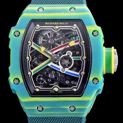 홍콩명품 [리차드밀레] 남성용 RM67-02 라이징 웨이드 반 니커크 스켈레톤 다이얼 오스트리아 산 신형 그린 우레탄러버밴드 오토매틱 무브먼트 RIC0445  
