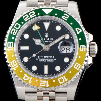 홍콩명품 [로렉스] 남성용 업그레이드 모델!! 지엠티 마스터II m126710 듀얼 타임 그린/옐로우 투톤 24시간 회전 베젤 블랙 다이얼 5선 쥬빌리 브레이슬릿 오토매틱 무브먼트 ROL0501  