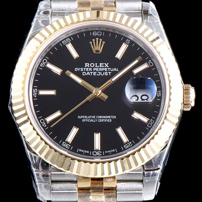 홍콩명품 [로렉스] 남성용 업그레이드형 데이져스트 116231 오이스터 36mm 플루티드 베젤(AR) 18K 로즈골드 투톤콤비 블랙 다이얼 오토매틱 무브먼트 ROL0015  