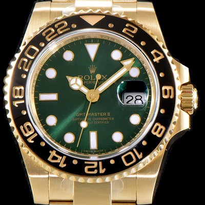 홍콩명품 [로렉스] 남성용 지엠티 마스터II 116718-LN-78208 BEST 모델 신형버젼 고급스러운 18K 옐로우골드 케이스 세라믹 베젤 썬더스트 그린 다이얼 오이스터 브레이슬릿 오토매틱 무브먼트 ROL0501  