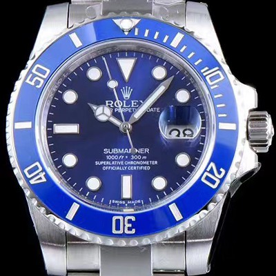 홍콩명품 [로렉스] 남성용 NEW VIP 버전!!서브마리너 데이트 116619LB-97209 블루 세라믹 베젤 블루 다이얼 야광 인덱스 브레이슬릿 스위스 3135오토매틱 무브먼트 ROL0321  