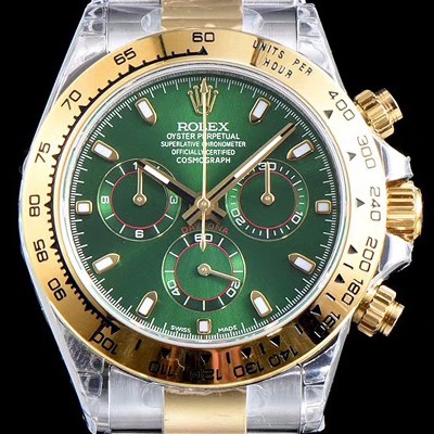 홍콩명품 [로렉스] 남성용 최신버전 업그레이드형!!코스모그래프 데이토나 116508 18K 옐로우 골드 콤비 크로노그래프 그린 다이얼 오이스터 브레이슬릿 신형 7750B-2 오토매틱 무브먼트 ROL0040  