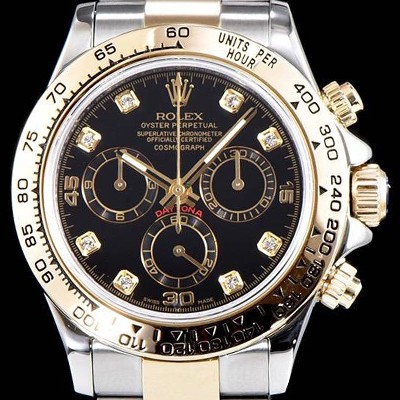 홍콩명품 [로렉스] 남성용 최상급 퀄리티 데이토나 116503 18K 옐로골드 포금 제품!! 크로노그래프 쥬얼 다이아몬드 인덱스 18K 옐로골드 투톤 콤비 제품 블랙 다이얼 오토매틱 무브먼트 ROL0301  