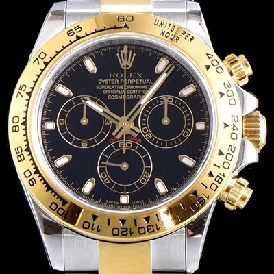홍콩명품 [로렉스] 남성용 신형 데이토나 모델 업데이트!! 116503 크로노그래프 18k 옐로골드 투톤 콤비 블랙 다이얼 야광 인덱스 오토매틱 무브먼트 ROL0313  