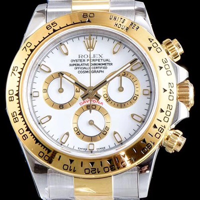 홍콩명품 [로렉스] 남성용 신형 데이토나 모델 업데이트!! 크로노그래프 18k 옐로골드 투톤 콤비 화이트 다이얼 야광 인덱스 오토매틱 무브먼트 ROL0311  