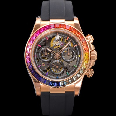 홍콩명품 [로렉스]남성용 데이토나 40mm 크로노그래프 18k 로즈골드 오토매틱 Cal.4130 무브먼트 스켈레톤 다이얼 rol5381  