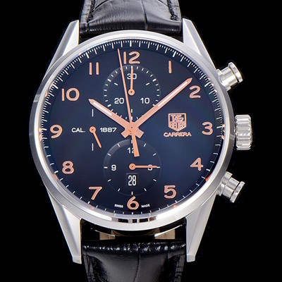 홍콩명품 [태그호이어] 남성용 까레라 칼리버 1887 크로노그래프 블랙 다이얼 7750 오토매틱 무브먼트 TAG0200  