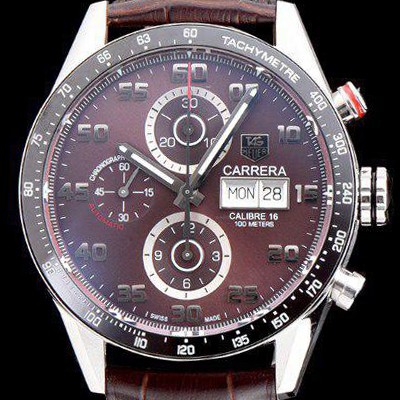 홍콩명품 [태그호이어] 남성용 TOP Grade Quality 까레라 크로노그래프 오토매틱 타키메터 브라운다이얼 TAG0105  