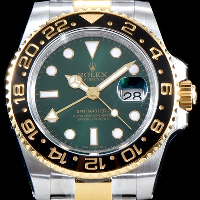 홍콩명품 [로렉스] 남성용 지엠티 마스터II 116718LN 듀얼 타임 블랙 세라믹 소재의 24시간 회전 베젤 그린 썬더스트 다이얼 오이스터 브레이슬릿 ETA 2836 A2 오토매틱 무브먼트 ROL0033  